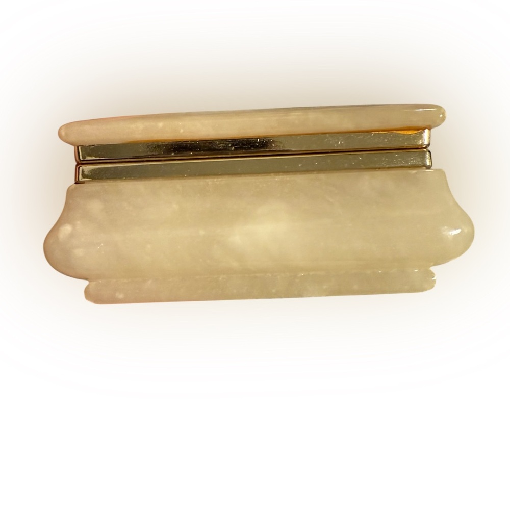 Vintage Alabaster Stone Jewelry Trinket Box with Floral Lid - Picture 9 of 14